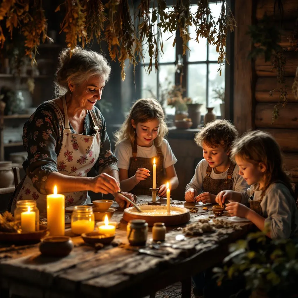 Family heritage candle making