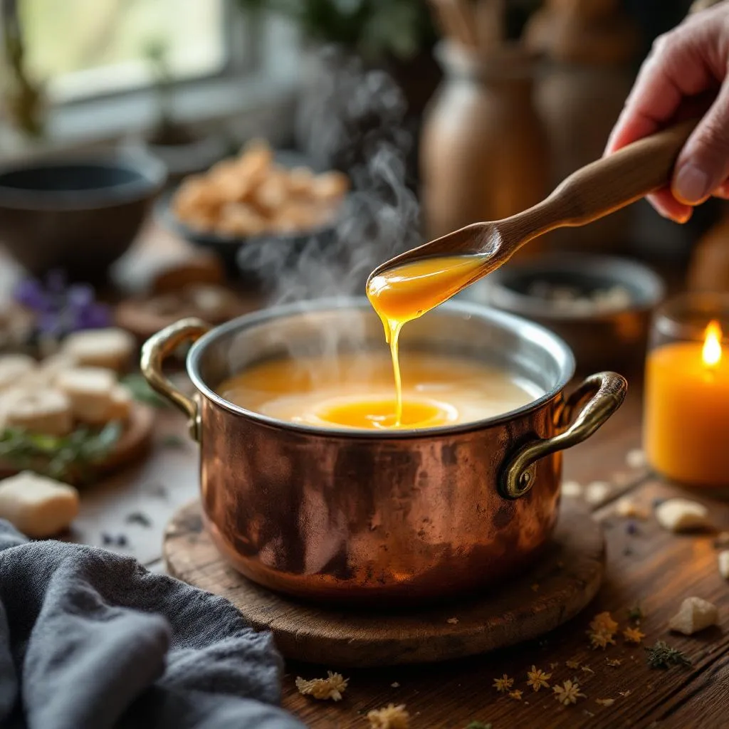 Artisan candle crafting